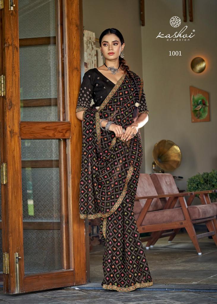 KASHVI TULSHI Latest Designer Fancy Wear Printed Georgette Saree Collection